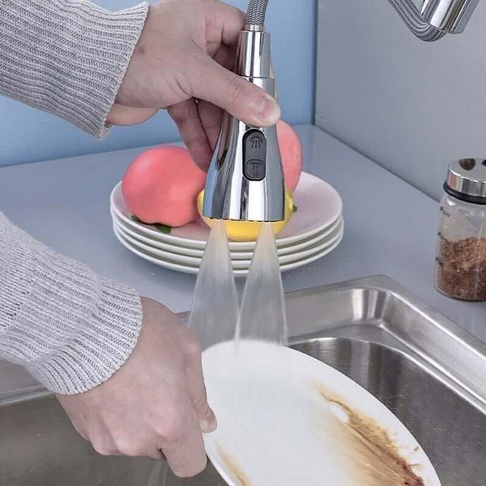 Grifo de Cocina Ahorrador de Agua con Cabezal de Rociado